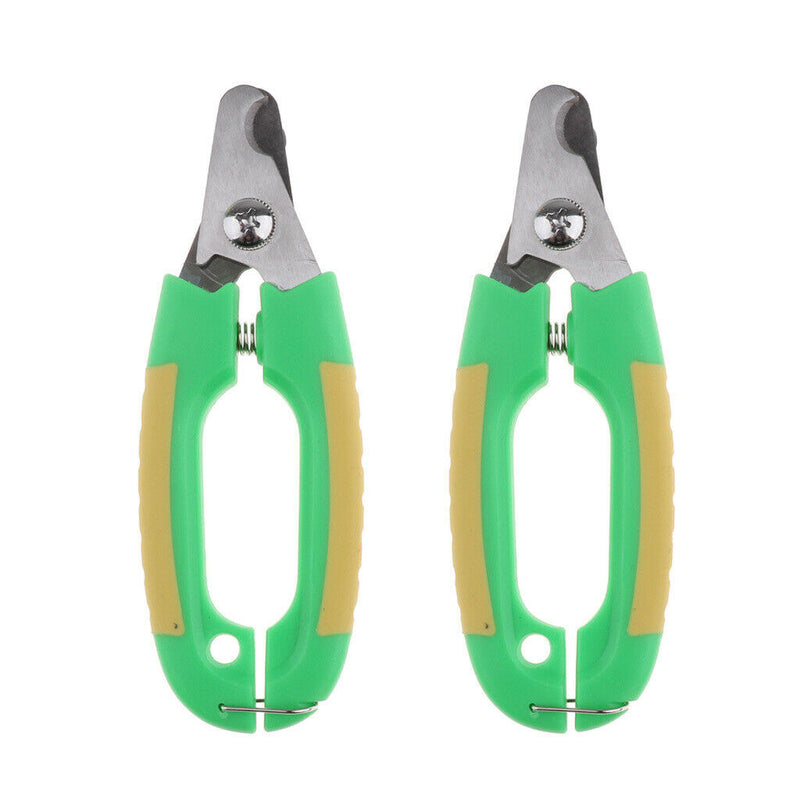 2PCS Pet Dog Cat Alloy Nail Clipper Trimmer for Small Animals Lock Green L