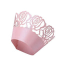 50x Filigree Rose Artistic Bake Cake Paper Cups Lace Cupcake Wrappers Bakin