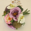 Artificial Silk Peony Orchid Flower Wedding Bouquet Home Garden Decor Purple