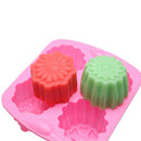 4 Cavity Flower Silicone Soap Mold Cake Decor Candy Chocolate Cookie Baking M Cy