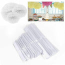 30pcs paper flower pompom ball hanging wedding party decor 8/10/14 inch whi A8C5