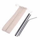 3pcs Stainless Steel Drinking Straws Reusable Metal Straws+1pc Cleaner Brush FT