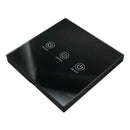 Durable Touch Black Glass Touch Remote Control On Off Switch 3 Gang