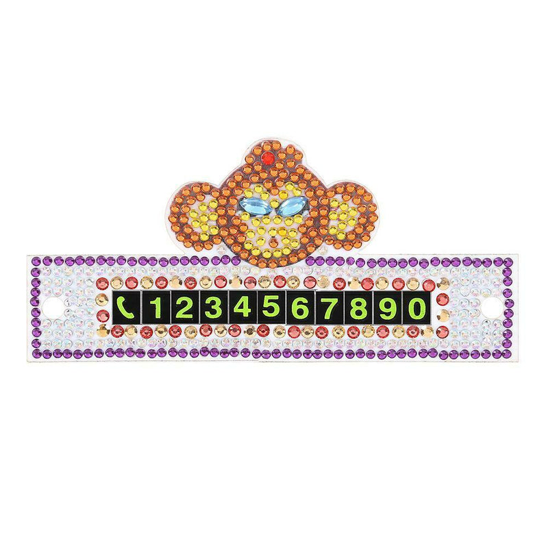 DIY Monkey Special Shaped Diamond Painting Luminous Parking Number Plate