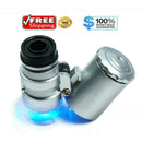 60X Magnifier Loupe Jewelry Jewelers Pocket Magnifier Loop Eye Glass Led Light