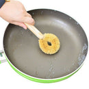 Natural fiber Pot Brush With A Wooden Handle&Hang Rope Kitchen Pans Dishes
