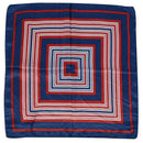 Lady Dark Blue Red White Stripe Print Square Kerchief Neck Scarf Wrap I9E5