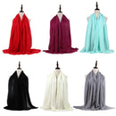 Muslim Head Scarf Cotton And Linen Women Hijabs Ladies Simple Solid Long Sh A9J4