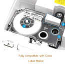 5 Pack 9mm Black on White Label Tape Label Maker Compatible with KL-120, KL K9I3