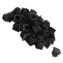50 Pcs Plastic Blanking End Cap Square Tube Insert 16mmx16mm Black Q2V4