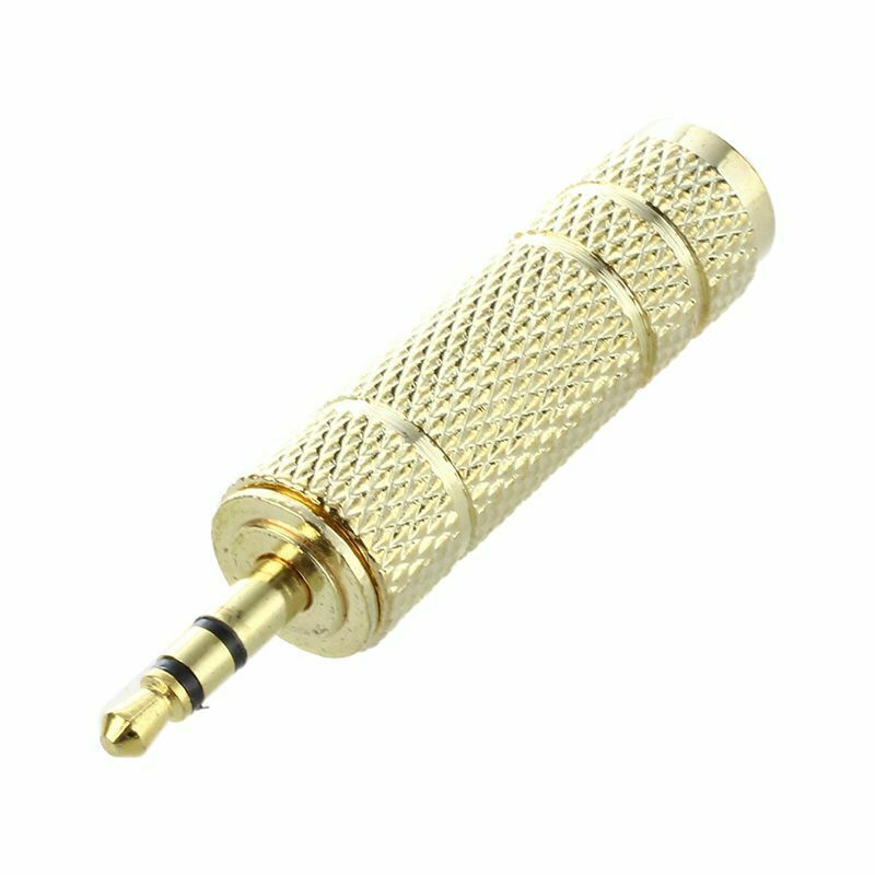 5PCS 6.5mm 1/4" Female F to 3.5mm 1/8 Male Plug Earphone Audio Adapter Conn G3H9