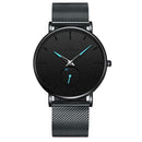 Men Round Dial Bracelet Quartz Watches Strap Waterproof Wristwatch (Blue)