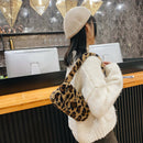 Animal Pattern Underarm Bag Women Mini Plush Shoulder Handbags Purse (7)