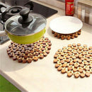 Bamboo Round Anti-Slip Dining Pad Kitchen Placemats Insulation Tableware Coaster