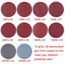 200Pcs 50mm 2 Inch Sander Disc Sanding Discs 80-3000 Grit Paper with 1Inch  H3E2