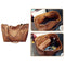 2pcs/set Women Litchi Pattern Handbags Solid Color Clutch (Light Brown)