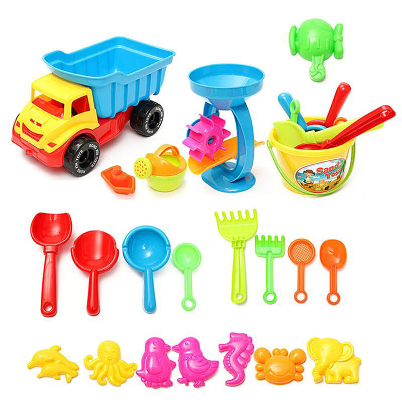 Beach Sand Play Toys Set 21pcs/set Bucket Rakes Sand Wheel Watering Sand Toys â„–[