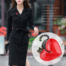 Cat Love Heart Enamel Pins Badge Clothes Lapel Brooch Women Jewelry (Black) A