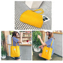 Fashion Women Handbag Canvas Totes Large Capacity Shoulder Bag (Yellow)