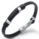 Hand-Woven Alloy Black Leather Rope Bracelet Simple Wild Watch Accessories