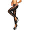 Womens Black Rose Vine Sheer Stretchy Floral Lace Leggings Tight Pencil Pants Bj