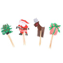 Set of 24 Christmas Party Birthday Favors Cupcake Toppers Cupcake Food Picks