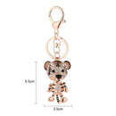 Shining Women Cute Tiger Elegant Rhinestones Keychain Rings Car Bag Pendant
