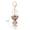 Shining Women Cute Tiger Elegant Rhinestones Keychain Rings Car Bag Pendant