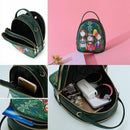 Ms. bag quilting forest girl printing green PU leather fashion trend should Z1Q6