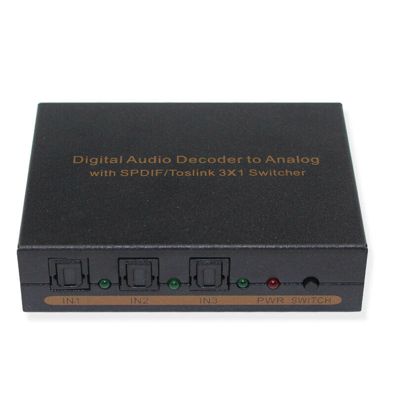 Digital Audio Decoder to Analog 3 Port Optical SPDIF Toslink to L/R RCA 3.5mN4Z5
