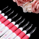9 Sizes/Set LED Crochet Hooks Set Light Up Knitting Needles Weave Sewing To M4L4