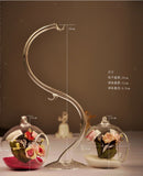 2Sets Hanging Glass Hydroponic Flowers Planter Vase Terrarium Container