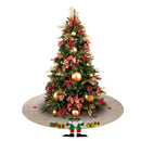Linen Tree Skirt Home Christmas Ornament Circular Tree Apron for New Year