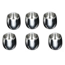 6x Stainless Steel Curved Double Wall Cup Beer Mug Beverage Drinkware 200ml