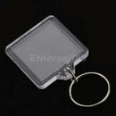 10pcs Blank Acrylic Keychains Insert Photo Plastic Keyrings Square 33mm
