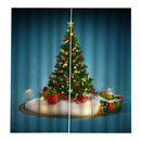 Christmas Curtains, Happy New Year Christmas Tree and Lights Print, Living Room