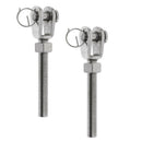 2x Stainless Steel Jaw End Bolt & Nut Replacement for Turnbuckle Shade Sails