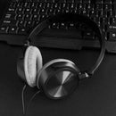 Wired Headset Stereo Heavy Bass Gaming Calling Earphones Over Ear Black
