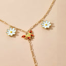 Butterfly Necklace Daisy Flower Sweet Long Choker Women Pendant Jewelry