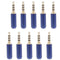 10 Pcs Male to Jack 3.5mm 1/8" Mini Audio Plug Male Stereo Adaptor DIY Soldering
