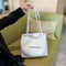 Fashion Large Capacity Shoulder Bag Canvas Handbag Shopping Totes (White)