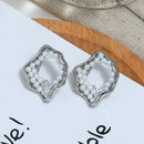 Fashion Geometric Earrings Trendy Imitation Pearls Stud Earrings Alloy Vint