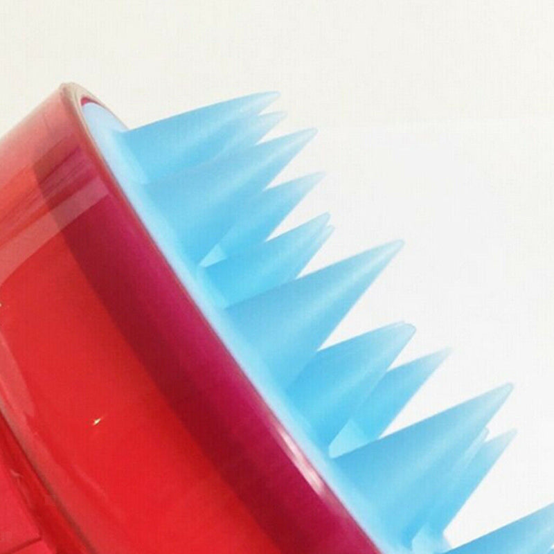 Silicone Shower Shampoo Body Wash Dandruff Brush Hair Scalp Massager Shiny red