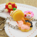 Sweet Cake Keychain Pendant Bread Food Keyring Gift  Bag Purse Key Chain Jewe LJ