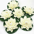 12Pcs Artificial Floating Foam Lotus Flowers,With Water Lily Pad Ornaments,