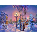 5D DIY Full Round Drill Diamond Painting Snow Street Cross Stitch Kit Decor