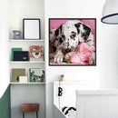 Dog Flower 5D Full Drill Diamond Painting DIY Craft Needlework Cross Stitch