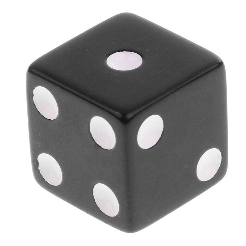 Pack of 20 Black+White Square 6 Sided Dices Die 0.62inch for Party Casino Table