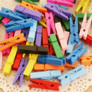 50pcs Mini Natural Wooden Clothes Photo Paper Peg Clothespin Craft Clips MO