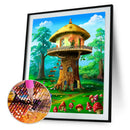 5D Diamond Painting DIY Tree Cottage Embroidery Cross Stitch Art Pictures A